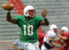 Nebraska quarterback Jammal Lord throws a pass during an intrasquad scrimmage on Friday, Aug. 16, 2002, at Memorial Stadium in Lincoln, Neb. (AP Photo/Kelli Kellogg)